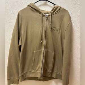 PINK Victoria's Secret Fleece Hoodie in Olive